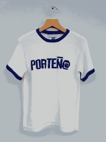 Hand-Printed Knitted T-shirt Porteñ@