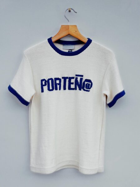 Hand-Printed Knitted T-shirt Porteñ@